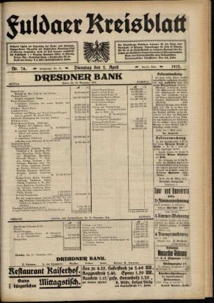 Zweite Ausgabe vom Dienstag, den 02. April 1912.