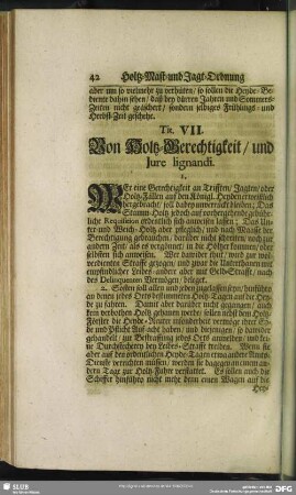 Tit. VII. Von Holtz-Gerechtugkeit, und Iure lignandi