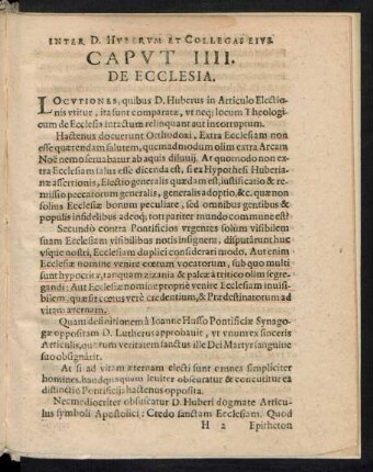 Caput IIII. De Ecclesia.
