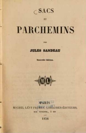 Sacs et parchemins par Jules Sandeau
