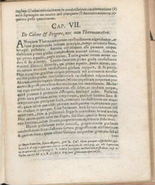 Cap. VII. De Calore & Frigore, nec non Thermometris.
