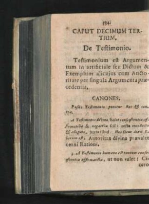 Caput Decimum Tertium. De Testimonio.