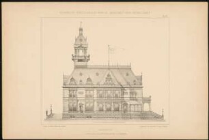 Landhaus: Ansicht (aus: Baukunst der Renaissance, Entwürfe von Studirenden unter Leitung von J. C. Raschdorff, III. Jahrgang, Berlin 1882)