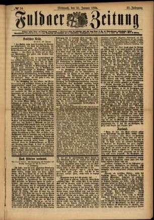 Ausgabe vom Mittwoch, den 31. Januar 1894.