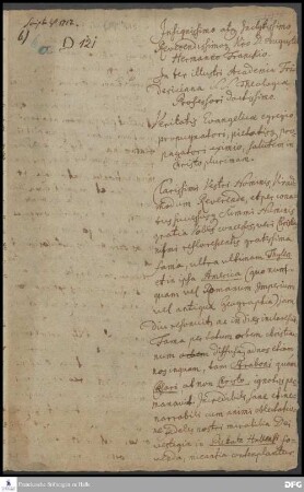 Brief von Cotton Mather an August Hermann Francke.