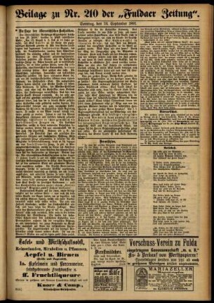 Zweite Ausgabe vom Sonntag, den 13. September 1891.