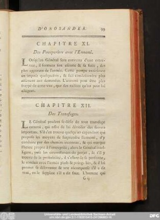 Chapitre XI. Desparlers avec l'Ennemi.