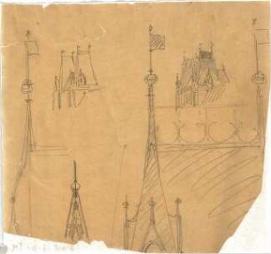 Schmidt, Friedrich von; Skizzen und Pläne - Türme (Details)