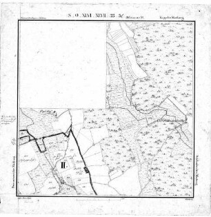 Kartenblatt SO XLVI XLVII 33 34 Stand 1822 ca. (Multiblatt 1:5000)