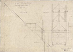 Littmann, Max; Bocksberg; Hofgut, Wohnhausanbau - Dachfenster (Grundriss, Ansichten, Querschnitt)