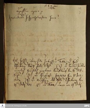 Brief von Jacob Krantz an [August Hermann Francke].