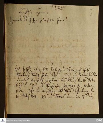 Brief von Jacob Krantz an [August Hermann Francke].