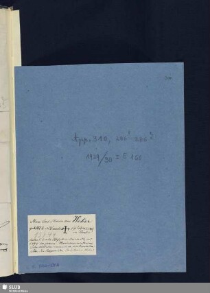 Nr. 286-286d. Weber, Max Maria von