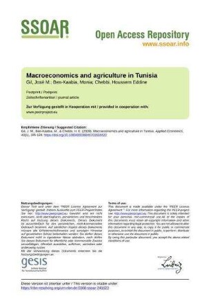 Macroeconomics and agriculture in Tunisia