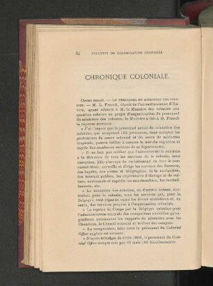 Chronique Coloniale.
