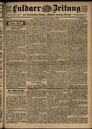 Erste Ausgabe vom Samstag, den 11. Februar 1899.