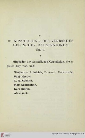 V: IV. Ausstellung des Verbandes Deutscher Illustratoren (Nr. 2040-2399)