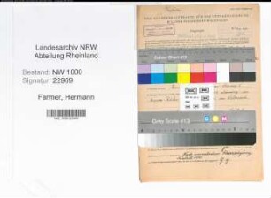 Entnazifizierung Hermann Farmer, geb. 29.04.1897 (Hilfsarbeiter)