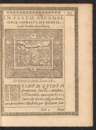 In Festo Ascensionis Christi, De Historia & fructu ascensionis.