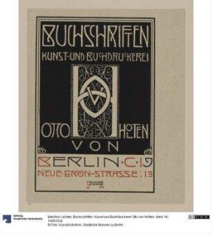 Buchschriften. Kunst-und Buchdruckerei Otto von Holten