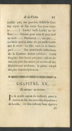 Chapitre. XV. De mieux en mieux