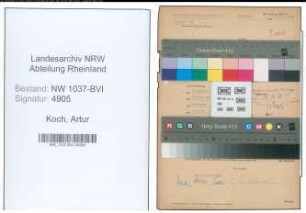 Entnazifizierung Artur Koch , geb. 20.03.1897 (Rektor)