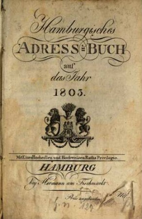 Hamburgisches Adressbuch. 1803, 1803