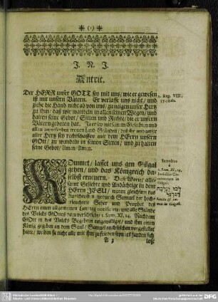 Predigt : Antrit. [Textus]. Eingang. Abhandelung. Application und Gebrauch
