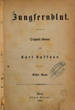Jungfernblut : Original-Roman, 1