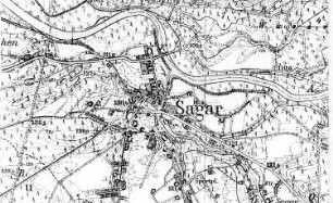 Krauschwitz-Sagar. Meßtischblatt, Sekt. Muskau, Nr. 4454, 1940