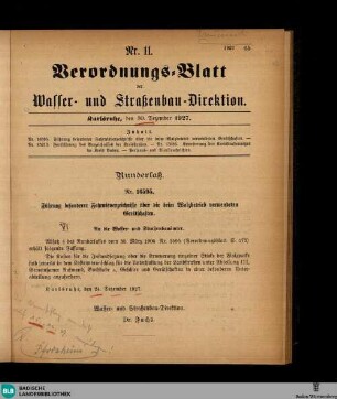 Verordnungsblatt der Wasser- und Straßenbaudirektion