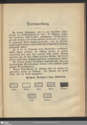 [Aus Hannover nach Sachsen verzogene Adelsfamilien und deren Wappen]