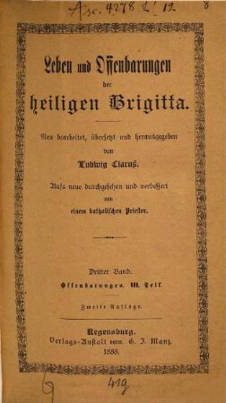 Leben und Offenbarungen der heiligen Brigitta, 3. Offenbarungen ; 3. Theil