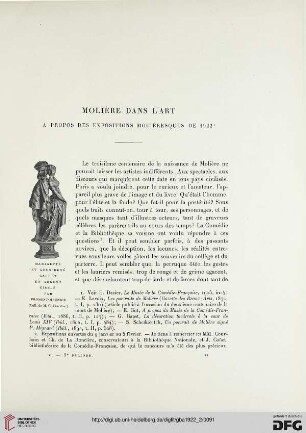 5. Pér. 5.1922: Molière dans l'art : à propos des expositions molièresques de 1922