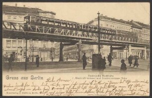 Ansichtskarte Elektrische Hochbahn, Manteuffelstraße und Skalitzer Straße