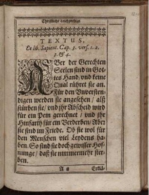 Textus, Ex lib. Sapient. Cap. 3. vers. 1-4