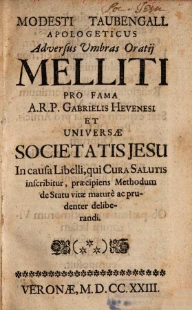 Apologeticus adversus umbras Oratii Melliti