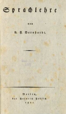 Theil 1: Reine Sprachlehre