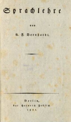 Theil 1: Reine Sprachlehre