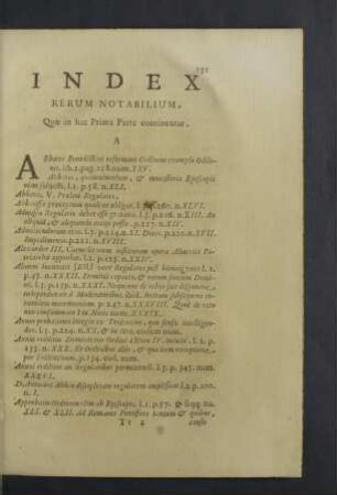 Index rerum notabilium