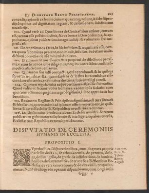 Disputatio De Ceremoniis Humanis In Ecclesia.