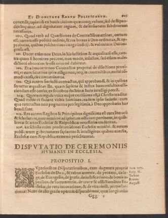 Disputatio De Ceremoniis Humanis In Ecclesia.