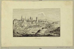 Stadtansicht von Bautzen in Ostsachsen aus südlicher Richtung