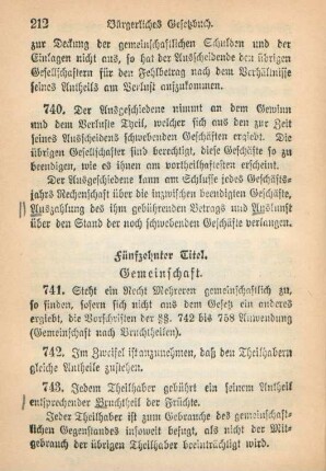 Fünfzehnter Titel. Gemeinschaft