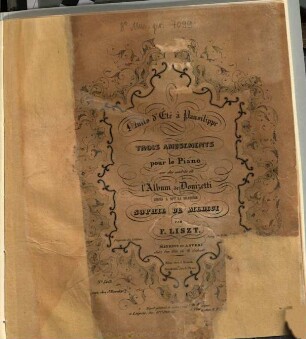 Nuits d'été a Pausilippe : 3 amusements pour le piano sur des motifs de l'Album de Donizetti