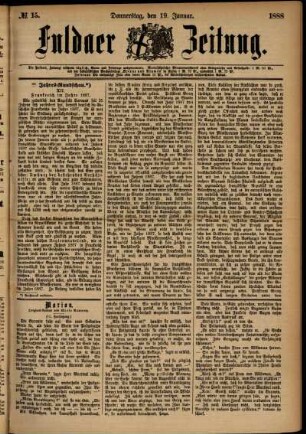Ausgabe vom Donnerstag, den 19. Januar 1888.