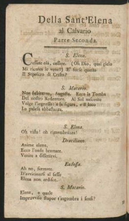 Parte Seconda = Andrer Theil