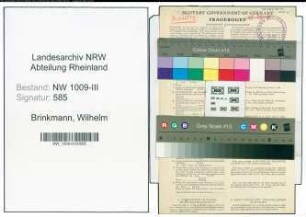 Entnazifizierung Wilhelm Brinkmann , geb. 23.02.1898 (Werkmeister)