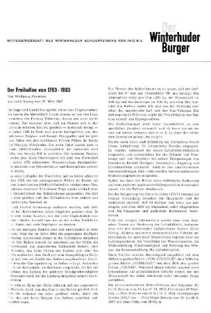 Der Freiballon von 1783 - 1963