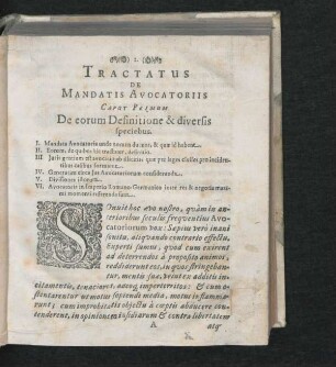 Caput Primum. De eorum Definitione & diversis speciebus.
